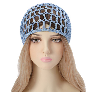 Usine femmes maille filet à cheveux Crochet casquette Snood dormir nuit couverture <span class=keywords><strong>Turban</strong></span> chapeau Net populaire <span class=keywords><strong>pas</strong></span> <span class=keywords><strong>cher</strong></span> <span class=keywords><strong>chimio</strong></span> chapeaux noir filet à cheveux - Product Image 2