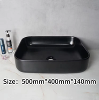Tarpul Lavage à la main rectangulaire moderne personnalisable lavabo en céramique noir mat disponible dans n'importe quelle couleur pour les hôtels