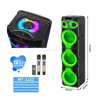 Système de sonorisation DJ professionnel MT-1222, 3 enceintes de 12 pouces pour scène, soirée, karaoké et extérieur, avec éclairage coloré