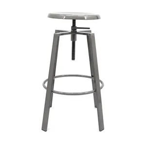 Factory Price Industrial Vintige Adjustable Metal Bar Stool Retro Round Kitchen Bar Stool Manufacturer for Coffee Shop and Bar