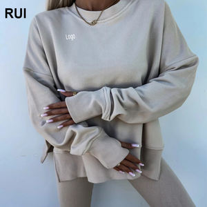 RUIQUWIN Support Customization New Women's Wear Casual <b>Tights</b> Loose Hoodie Set Slim Solid <b>Color</b> Two-Piece Set - Product Image 1