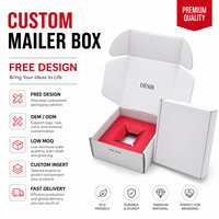 Emballage de bijoux personnalisé, petites boîtes à anneaux en carton ondulé blanc, emballage de bijoux, boîtes d'expédition avec logo