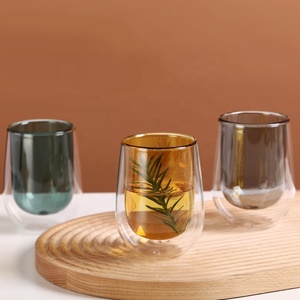 <span class=keywords><strong>Verre</strong></span> à double paroi isolé pour boissons, jus et eau, en <span class=keywords><strong>verre</strong></span> borosilicate coloré, idéal pour les fêtes, tasse à café à double paroi - Product Image 3