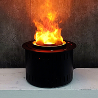 Chimenea Eléctrica Moderna 3D con Vapor de Agua, Atomización, Llama LED Multicolor