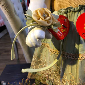 Robe en dentelle plaquée argent pour filles, tenue fantaisie avec bandeau, pour enfants - Product Image 5