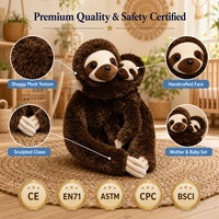 Peluche personnalisée OEM ODM Duo Mère et Bébé Sloth 35cm, Griffes Brodéées, Jouets en Peluche Réalistes pour Enfants, Cadeau de Crèche
