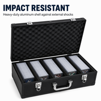 Boîte de rangement pour cartes à collectionner en aluminium avec double serrure à combinaison, boîte de transport robuste pour cartes classées, capacité de plus de 100 cartes PSA BGS