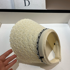 Sombrero de Verano para Mujer, Estilo Nuevo, Elegante, <span class=keywords><strong>con</strong></span> Perlas y Encaje, de Doble Capa, de Seda de Hielo, <span class=keywords><strong>con</strong></span> Protección UV, para Golf, Tenis y Otras Actividades - Product Image 5