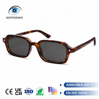 Lunettes de soleil rectangulaires rétro élégantes en acétate 2026, unisexe, monture épaisse écaille de tortue, style Havana, vintage, pour fêtes, vente en gros, logo personnalisé