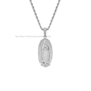 Virgin Mary Pendant, Hip Hop Accessories Accessories Couple <b>Copper</b> Zircon, Pendant <b>Chain</b> - Product Image 5