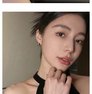 2025 Luxury Purple French <b>Stud</b> Earrings Women High-End Niche Design Compact Exquisite Party Accessory New Trendy Zircon Gold - Product Image 5