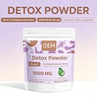 Poudre Détox Marque Blanche OEM 300g 10.58 oz Saveur Citron Vert Complément Alimentaire Fourniture en Gros Marque Personnalisée