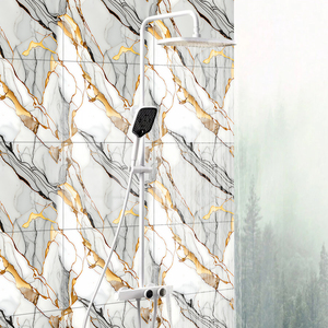 Papel Tapiz de Mármol Adhesivo de Venta Caliente, Resistente al Calor, Impermeable, Grueso, para Decoración de Paredes del Hogar, <span class=keywords><strong>Ducha</strong></span> y Baño - Product Image 6