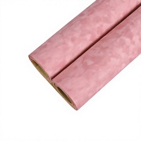 Feuille de revêtement auto-adhésive en vinyle velours floqué rose pêche 12''x100'' pour doublure de tiroirs à bijoux et étagères