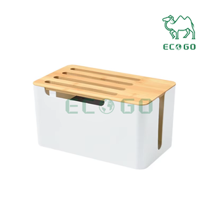 กล่องสายเคเบิลพร้อมฝาไม้ไผ่ที่วางซ็อกเก็ต WiFi กล่องจัดสายกันฝุ่น - Product Image 3