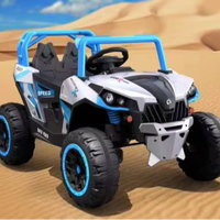 Poussette tout-terrain à quatre roues électrique en plastique pour enfants avec siège double télécommande pour adultes et enfants Lumières LED éblouissantes.