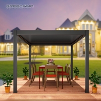 Pergola motorisée Greenawn en aluminium à lames orientables, pergola intelligente avec contrôle par application, pergola à lames orientables imperméable