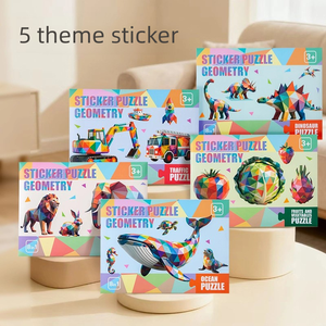Jouet éducatif en papier pour enfants, <span class=keywords><strong>collage</strong></span> géométrique 3D fait à la main, pour la maternelle, <span class=keywords><strong>puzzle</strong></span> créatif, jeu de bricolage, autocollants, apprentissage précoce - Product Image 1