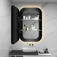 Armoire de salle de bain moderne et élégante, rectangulaire, éclairée par LED, avec miroir, pour hôtel, villa, salon, appartement, cadre en alliage d'aluminium