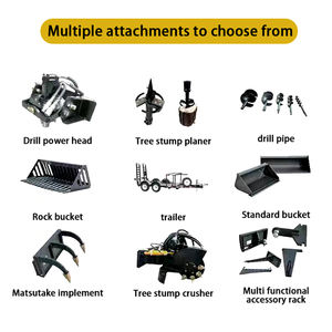 لودر صغير متعدد الوظائف مع ملحقات قاطع الأعشاب وطاحونة جذوع الأشجار وشفرة الثلج، محرك ديزل ومضخة هيدروليكية - Product Image 3