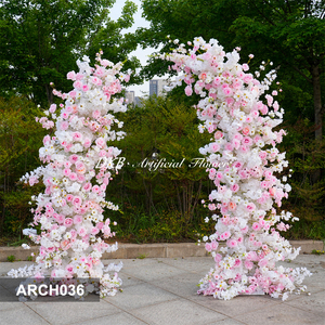 DKB Wedding Decoration & Supplies Wedding Arch Backdrop Pink <b>White</b> <b>Artificial</b> Horn <b>Flower</b> Arch for Wedding Decoration - Product Image 3