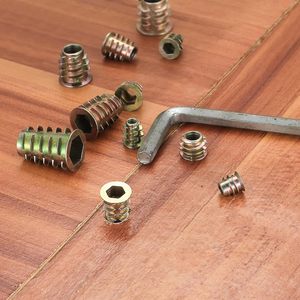 Kit d'inserts filetés à droite en zinc, assortiment de 11 tailles métriques M4/M5/M6/M8/M10, inserts pour <span class=keywords><strong>bois</strong></span> classe 4.8/6.8 - Product Image 6