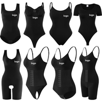 Vente en gros O cou grande taille Body Shaper à manches longues femmes ventre contrôle Shaper Shapewear Pour Femme Body Shapewear