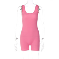 Combinaison courte moulante à col licou pour femme, haut sans manches, combinaison moulante, barboteuse pour dames, été, 2023