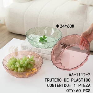 Ciotola di frutta in plastica Design geometrico eleganti ciotole 24x6cm moderno classico - Product Image 1
