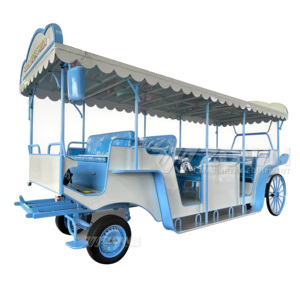 Carroza Eléctrica Estilo Vintage ZOWN Blanca con Techo Abierto para 4 Personas, Ideal para Tours y Bodas - Product Image 1