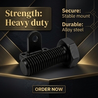 Vis hexagonale robuste en acier oxydé noir avec support de fixation en acier, assemblage de fixation à filetage grossier pour châssis automobile