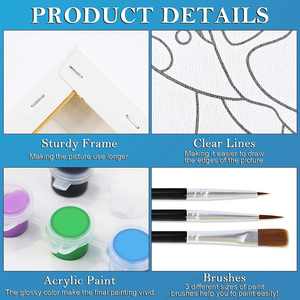 Juego de Pintura Acrílica Mini DIY al por Mayor, Estilo Africano, Juego de Pintura Acrílica, Lienzo para Pintar por Números, Kits para Niños - Product Image 6