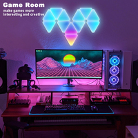 Lámpara LED de ambiente para juegos RGBIC moderna, luz de pared de sincronización de sonido blanco para PC de cuerpo de sala de estar, decoración de ambiente alimentada por USB por música