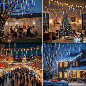 Lumières de Noël LED Effet Pluie de Météores Motif Fêtes Noël Natale Luz Luces De Navidad 2026 Décoration Arbre de Noël Guirlandes Lumineuses de Noël - Product Image 3