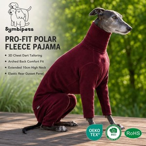 Combinaison polaire confortable pour chiens à dos arqué, avec panneau arrière élastique anti-frottement pour lévriers, sous-manteau d'hiver pour greyhounds - Product Image 1