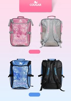 Sac à roulettes pour patins à roulettes Cougar Factory, une épaule, en nylon 420D, rouge, portable, grand, pour patins, chaussures, sports, protections de sécurité pour les coudes et les genoux