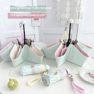 Sombrilla Compacta Plegable de Cinco Pliegues con Borde Protector Solar y Marco de Acero en Contraste al 50% de Estilo Ins, Regalo Publicitario para Mujer - Product Image 1