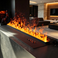 Cheminée à vapeur d'eau 3D multicolores LUXUAN avec flamme, intégrée, Wi-Fi, Bluetooth, faible bruit, pour villa, hôtel, club, usage commercial