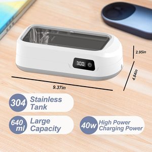 เครื่องทำความสะอาดอัลตราโซนิคความถี่สูงแบบพกพาระบบอิเล็กทรอนิกส์ขนาดเล็กพร้อมตัวจับเวลาแบบดิจิตอลอุปกรณ์ทำความสะอาดแว่นตา - Product Image 2