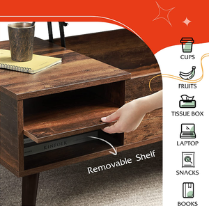 <span class=keywords><strong>Mesas</strong></span> de <span class=keywords><strong>centro</strong></span> de té de madera con parte superior de elevación de anidación Rectangular barata moderna nórdica personalizada para la sala de estar con almacenamiento - Product Image 3