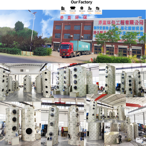 جهاز تنقية الدخان الحمضي الصناعي بعمود برج الماء الصناعي ، أجهزة تنقية رطبة للتخلص من النفايات الكيميائية والغاز ، بخاخ برج مرطب بالتدفق المتقاطع - Product Image 6