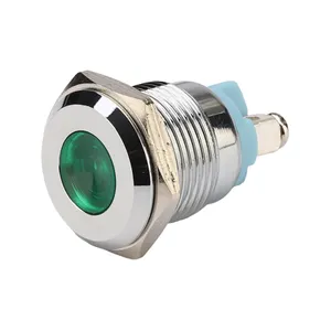 Factory Price 16mm Flat Round Waterproof IP67 Led Indicator Metal Panel Mounting Red Indicator Lamp Light