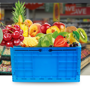 Caisses en plastique pliables Huidu Leadloong modèle B4622, 600*400*220MM, boîte solide, écologique, empilable, conteneur <span class=keywords><strong>de</strong></span> stockage - Product Image 5