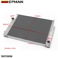 Radiateur EPMAN Racing entièrement en aluminium à 2 rangées pour BMW E36 318 323 325 328 M3 E36 1992-1998 Système de refroidissement TKRTY005M