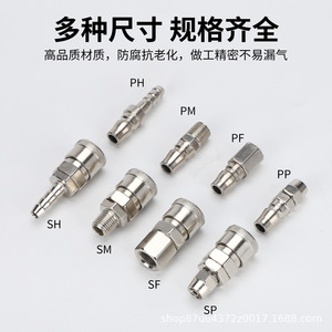 Raccord rapide pneumatique PSP20 en acier nickelé, connecteur de tuyau d'air fileté mâle-femelle pour accessoires de pompe de compresseur - Product Image 2