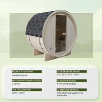 Outdoor-Fass-Sauna für 1-6 Personen, Dampfsauna mit Heizung