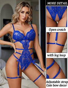 A Womens Teddy Lingerie Sexy Lace Bodysuit Cut Out Garter Lingerie Sets - Product Image 1