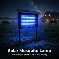 Lampe Solaire Anti-Moustiques Haute Efficacité 15W, Lampes UV, Destructeur d'Insectes Électrique 3000V, IPX4 Toutes Conditions Météo, Contrôle des Mouches sur Pied, Double Fonction
