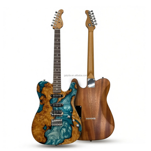 Guitare électrique 6 cordes fabriquée en usine, modèle ST/TL, placage en résine imitation bois, manche en érable carbonisé, frettes en acier inoxydable, micros S-S-H - Product Image 5