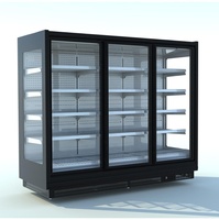 Congélateur commercial à économie d'énergie pour aliments surgelés, vitrine de supermarché, réfrigérateurs verticaux, réfrigérateur de présentation, portes en verre, congélation